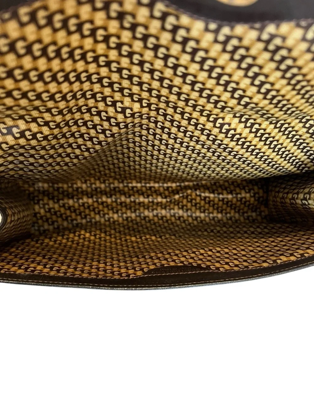 Vintage GUCCI Brown Suede Sherry Line Web Stripe Envelope Clutch Bag 37 039 3088